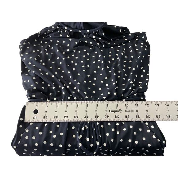 NWT London Times Women's 4 Navy White Polka Dot Jumpsuit Spaghetti Summer Party - Picture 5 of 15